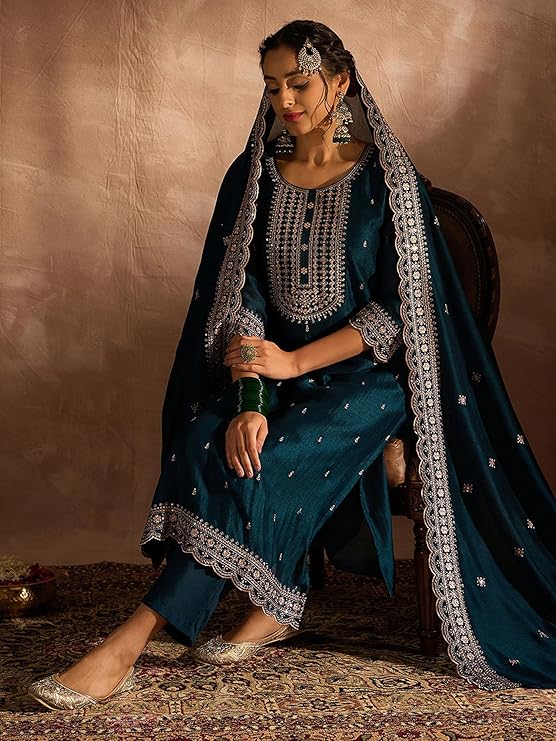 Kurta Pant Set for Women - INDO ERA Embroidered Set